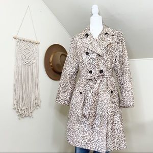 Banana Republic Mad Men NWT leopard trench coat XL
